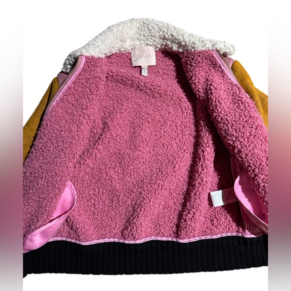 ANTHROPOLOGIE HUTCH FAUX SUEDE COLORBLOCK BOMBER Jacket SIZE SMALL - Picture 5 of 7